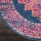 Homeroots 8 ft. Round Blue & Pink Medallion Area Rug 385257 - alternate 6